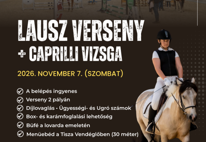 LAUSZ Verseny és Caprilli Vizsga a Vaspatkó Lovardában